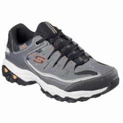 Promo 🧨 Skechers After Burn Memory Fit Men's Training 👞 Shoes Charcoal/Orange 🔔