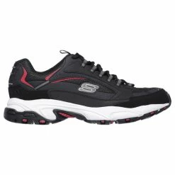 New โ๏ธ Skechers Stamina Cutback Men's Wide Training ๐ Shoes Black/Red ๐