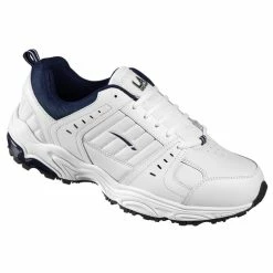 Best Sale 👏 LA Gear Memory Fortitude Men's Wide Training 👞 Shoes White/Navy 🔔