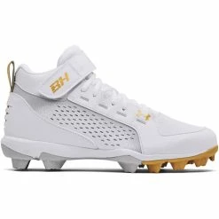 Wholesale 🥰 Under Armour Harper 6 Mid RM Men's ⚾ Baseball Cleats White Combo ❤️